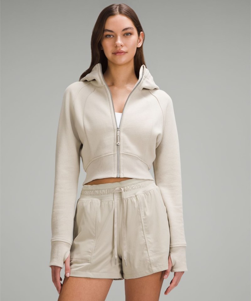 Lululemon Scuba Full-Zip Cropped Hoodie Mojave Tan Online Outlet Sale