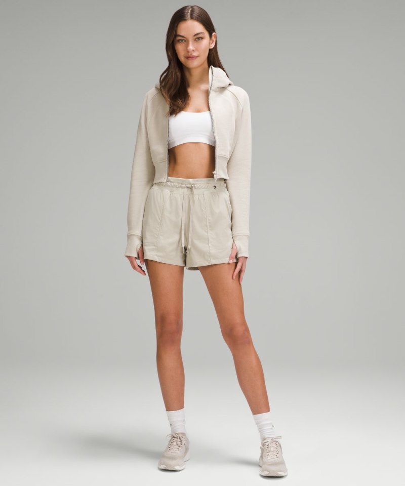 Lululemon Scuba Full-Zip Cropped Hoodie Mojave Tan Online Outlet Sale