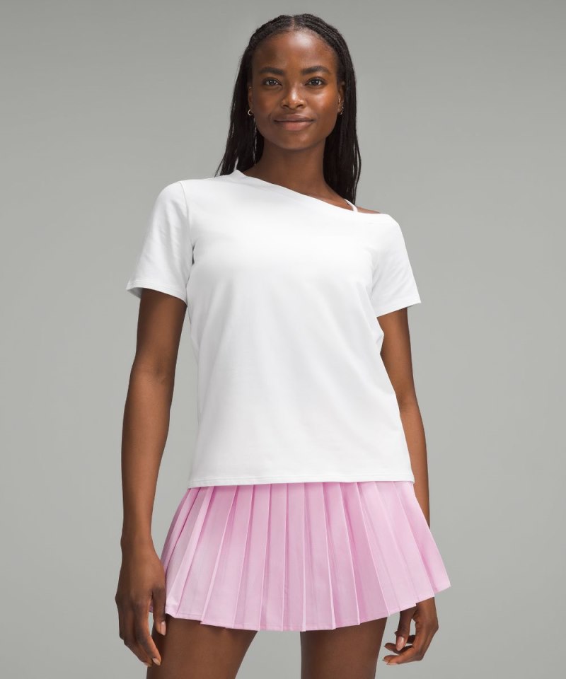 Lululemon Off-The-Shoulder Cotton T-Shirt White Online Outlet Sale