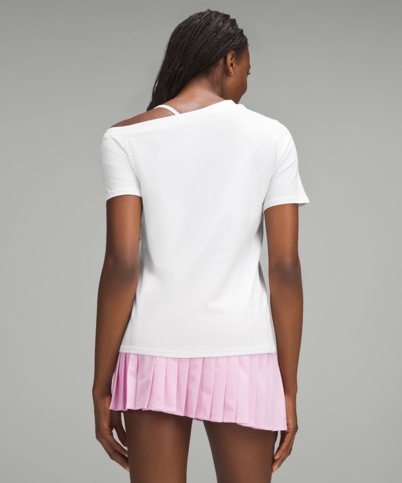 Lululemon Off-The-Shoulder Cotton T-Shirt White Online Outlet Sale