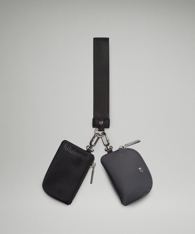 Lululemon Dual Pouch Wristlet Black / Traverse Grey Online Outlet Sale