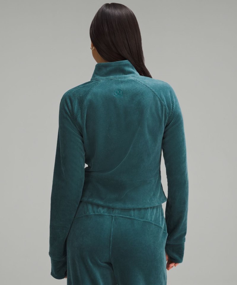 Lululemon Scuba Track Jacket *Velvet Cord Storm Teal Online Outlet Sale