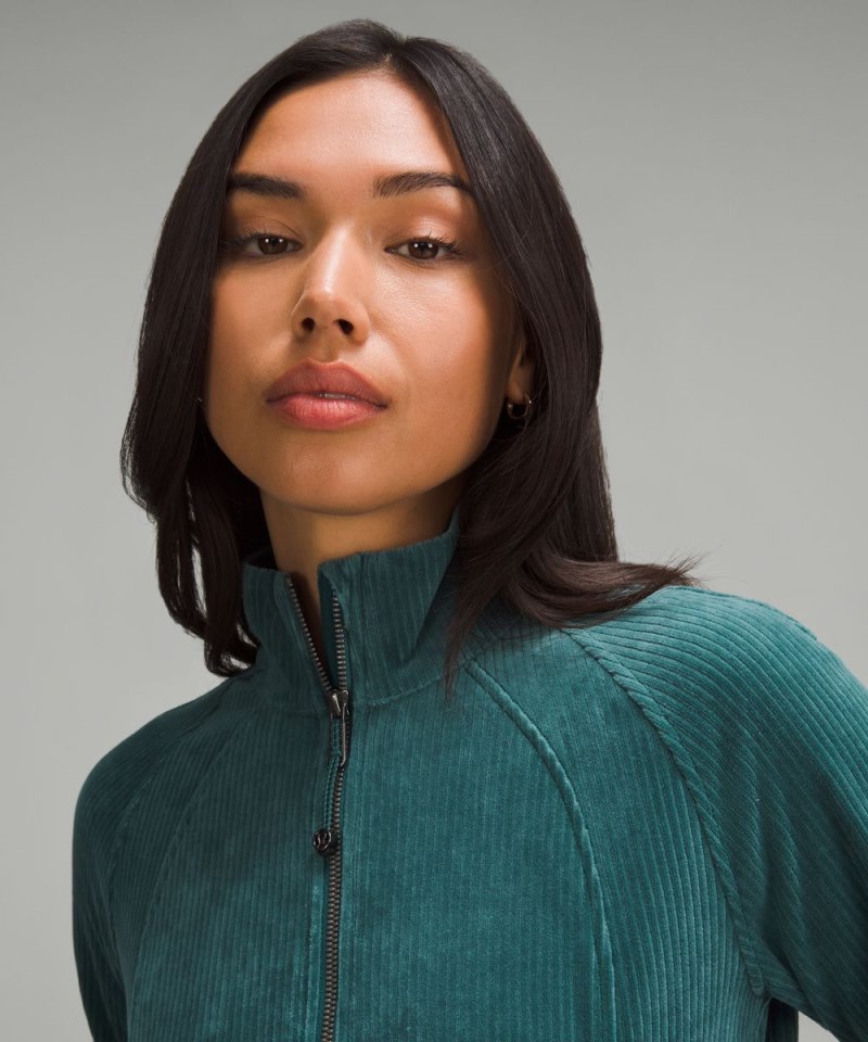 Lululemon Scuba Track Jacket *Velvet Cord Storm Teal Online Outlet Sale