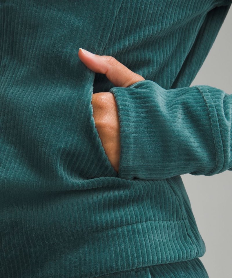 Lululemon Scuba Track Jacket *Velvet Cord Storm Teal Online Outlet Sale