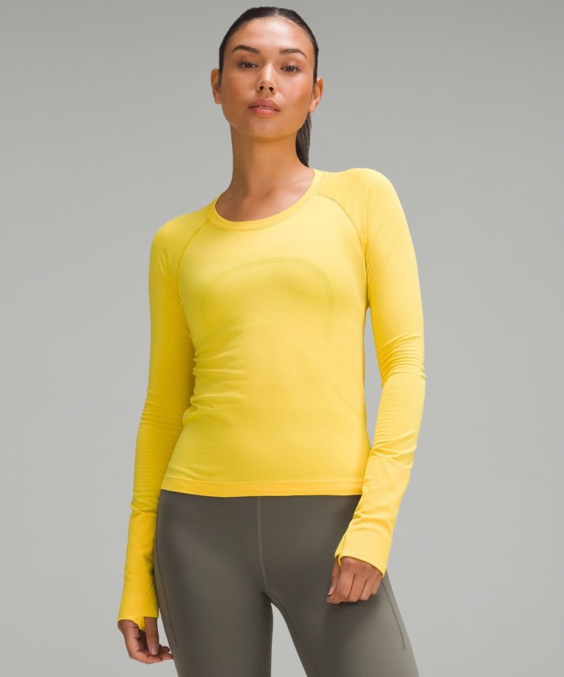 Lululemon Swiftly Tech Long-Sleeve Shirt 2.0 *Race Length Utility Yellow / Utility Yellow Online Outlet Sale