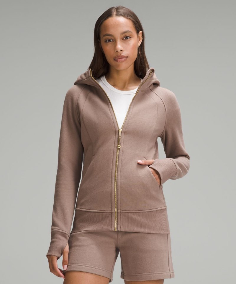 Lululemon Scuba Full-Zip Hoodie Taupetastic / Gold Online Outlet Sale