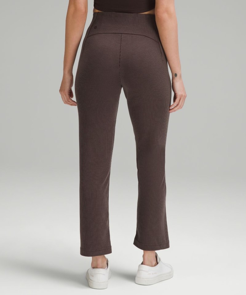 Lululemon Ribbed Softstreme Zip-Leg High-Rise Cropped Pant 25" Espresso (not available) Online Outlet Sale