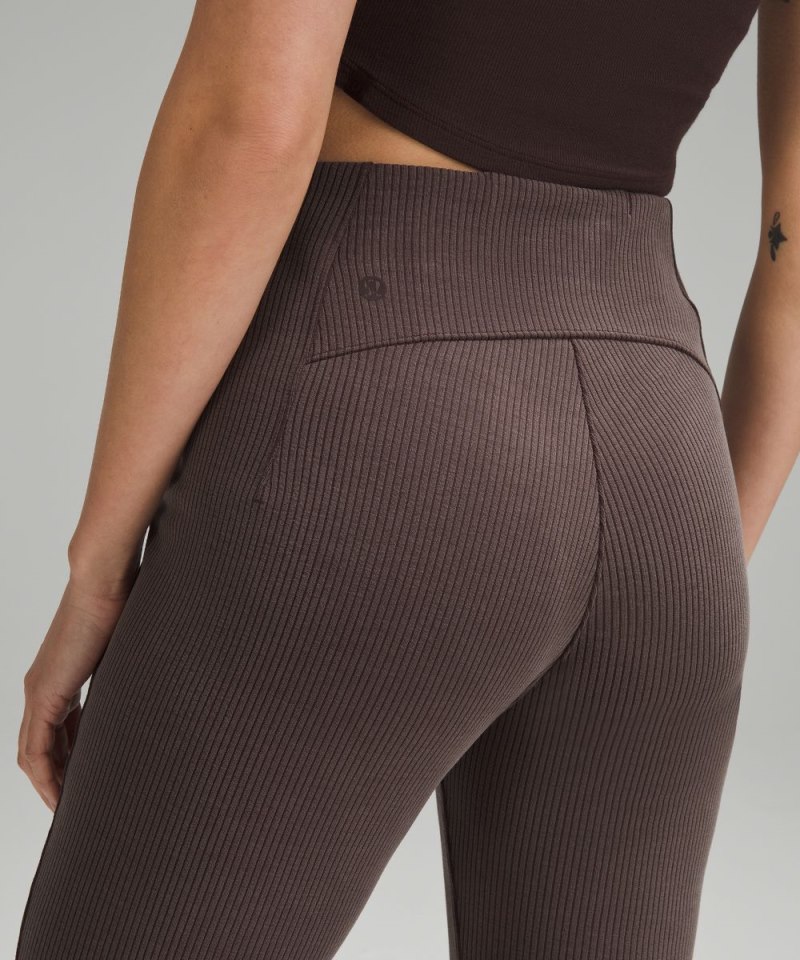 Lululemon Ribbed Softstreme Zip-Leg High-Rise Cropped Pant 25" Espresso (not available) Online Outlet Sale