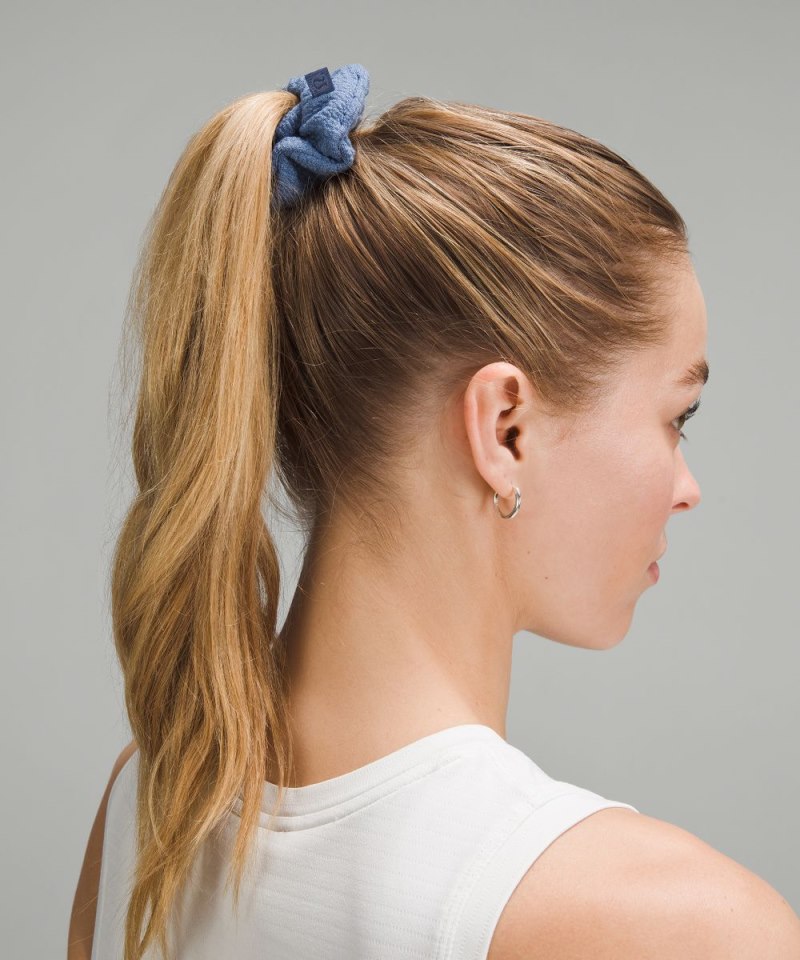 Lululemon Uplifting Scrunchies Textured *3 Pack Nimbus / Glaze Pink / Oasis Blue Online Outlet Sale