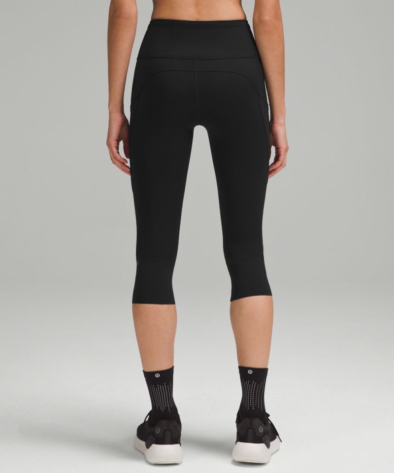 Lululemon Fast and Free High-Rise Crop 19" Black Online Outlet Sale