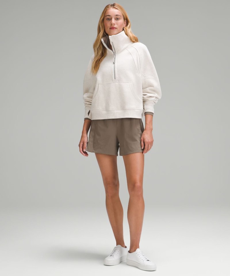 Lululemon Scuba Oversized Funnel-Neck Half Zip Heathered Bone Online Outlet Sale