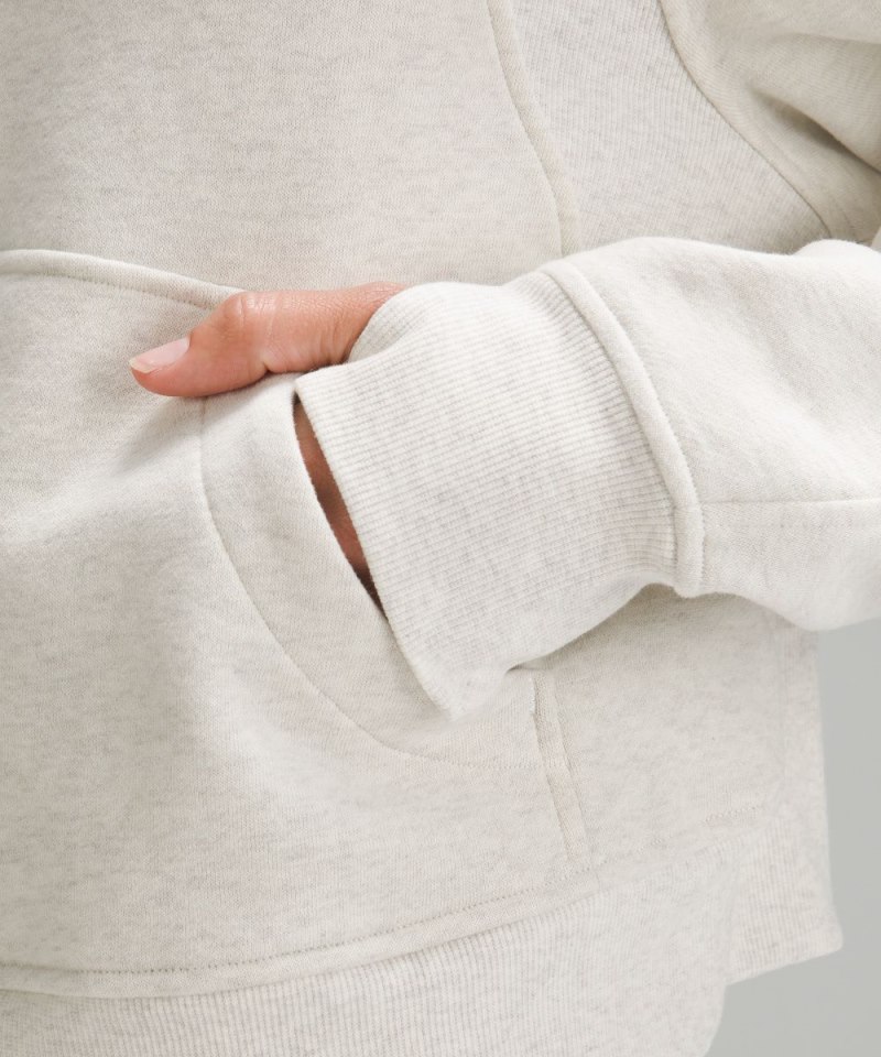 Lululemon Scuba Oversized Funnel-Neck Half Zip Heathered Bone Online Outlet Sale