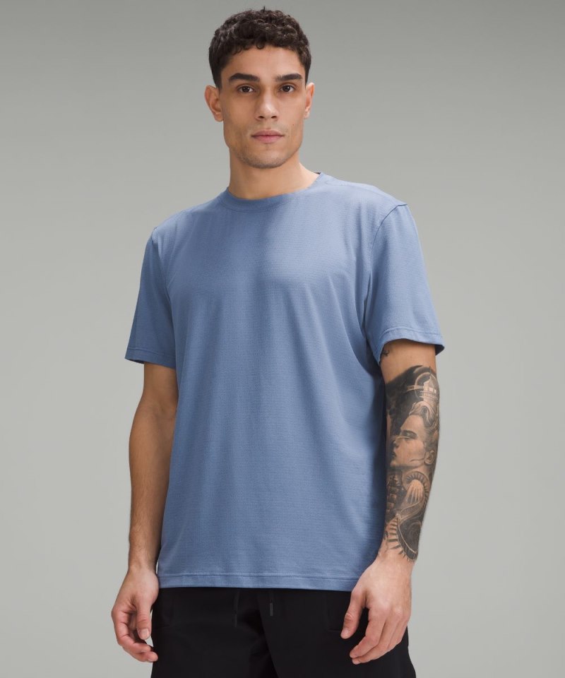 Lululemon License to Train Relaxed Short-Sleeve Shirt Oasis Blue Online Outlet Sale