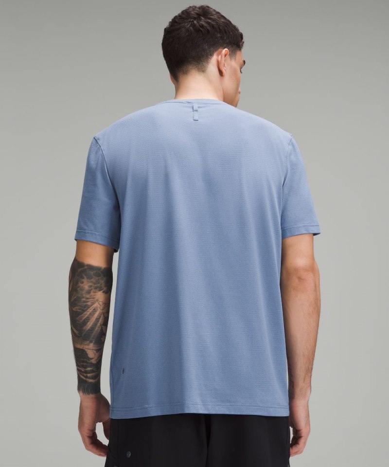 Lululemon License to Train Relaxed Short-Sleeve Shirt Oasis Blue Online Outlet Sale