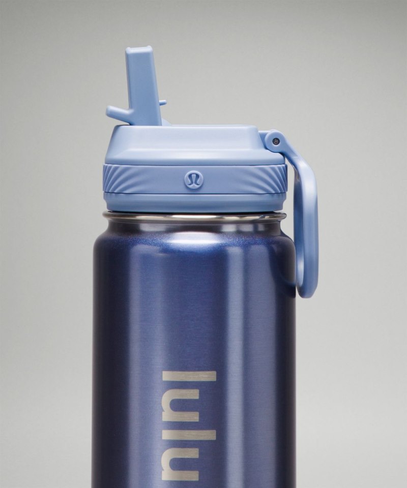 Lululemon Back to Life Sport Bottle 24oz *Straw Lid Blue Linen Online Outlet Sale