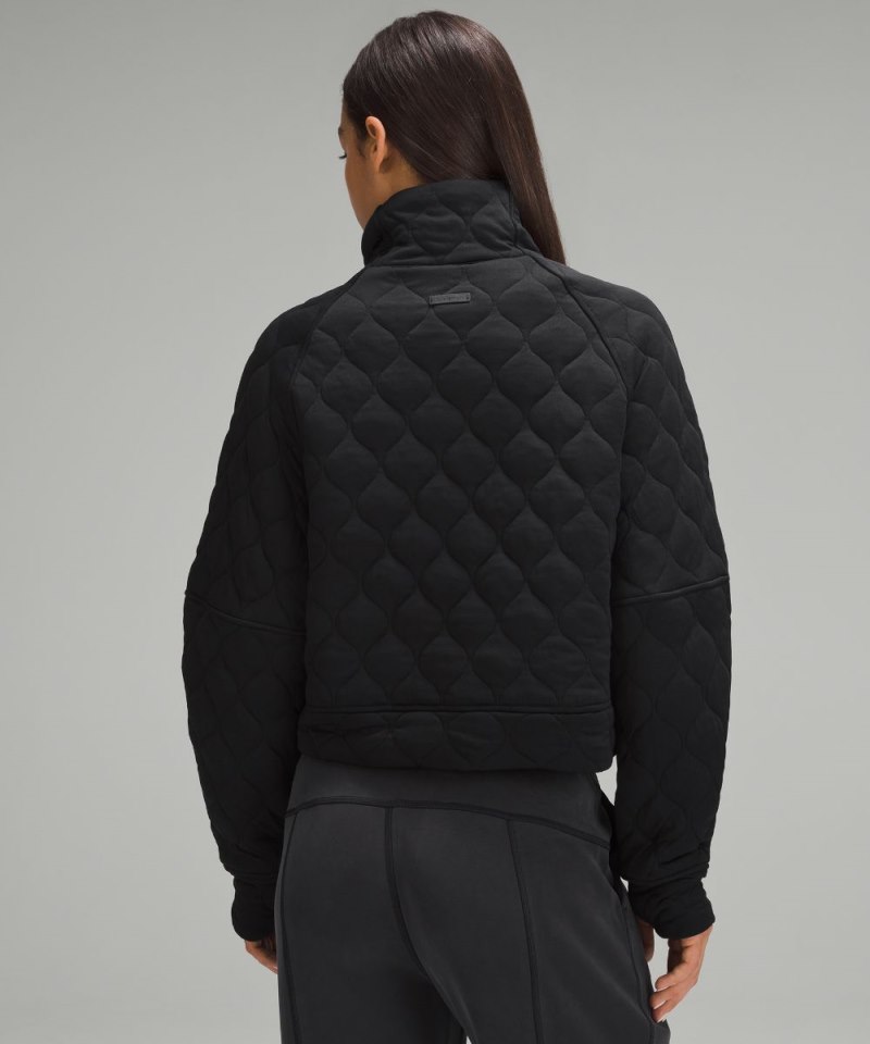 Lululemon Scuba Oversized Quilted Half Zip Black Online Outlet Sale