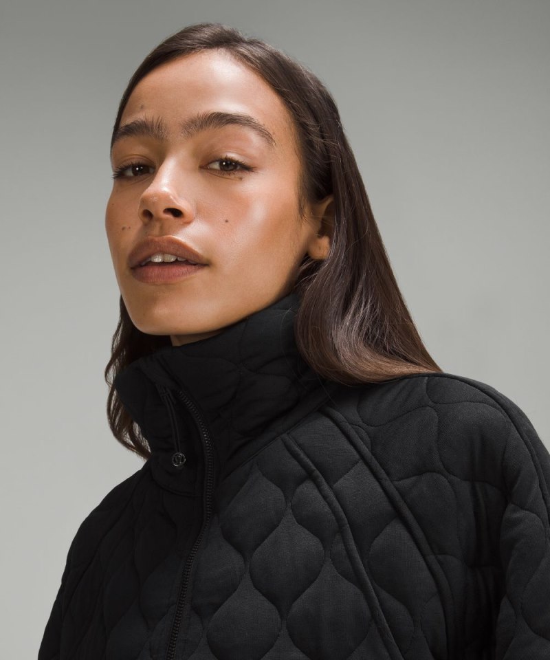 Lululemon Scuba Oversized Quilted Half Zip Black Online Outlet Sale