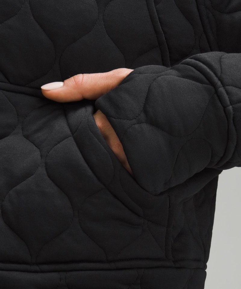 Lululemon Scuba Oversized Quilted Half Zip Black Online Outlet Sale