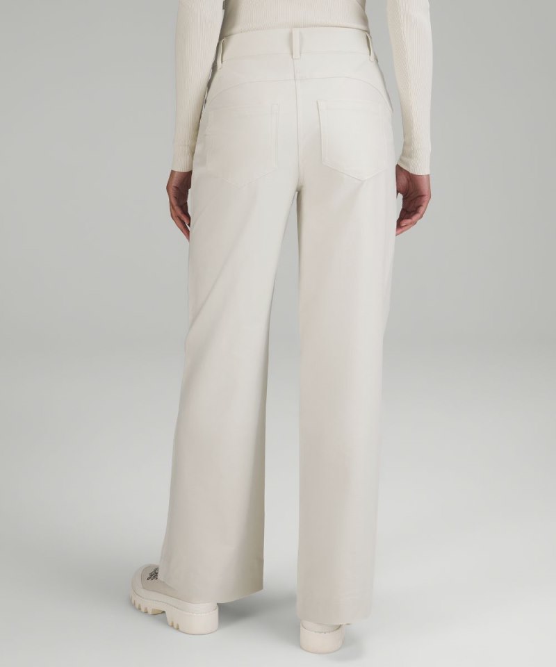 Lululemon City Sleek 5 Pocket High-Rise Wide-Leg Pant Full Length *Light Utilitech Bone Online Outlet Sale