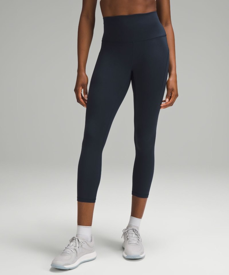 Lululemon Wunder Train High-Rise Crop with Pockets 23" True Navy Online Outlet Sale