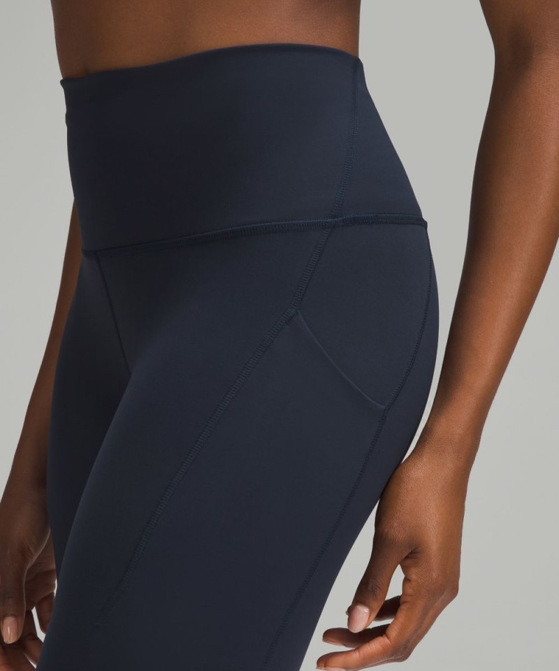 Lululemon Wunder Train High-Rise Crop with Pockets 23" True Navy Online Outlet Sale