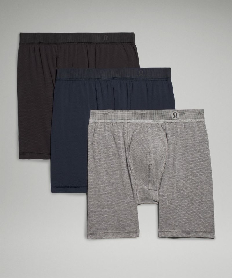 Lululemon Always In Motion Long Mesh Boxer 7" *3 Pack Black / True Navy / Heathered Core Medium Grey Online Outlet Sale