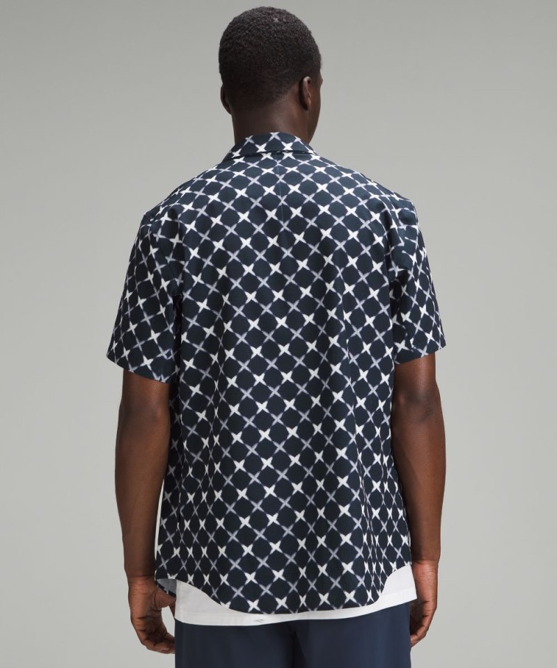 Lululemon Airing Easy Short-Sleeve Shirt Cross Check True Navy Multi Online Outlet Sale