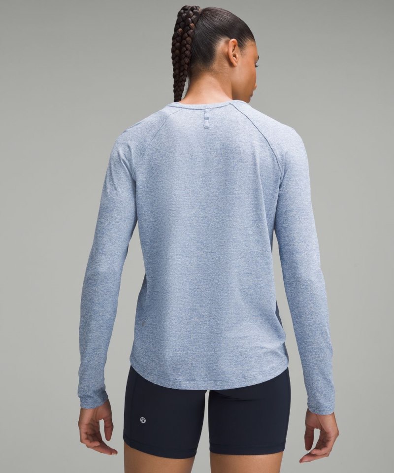 Lululemon License to Train Classic-Fit Long-Sleeve Shirt Heathered Oasis Blue Online Outlet Sale