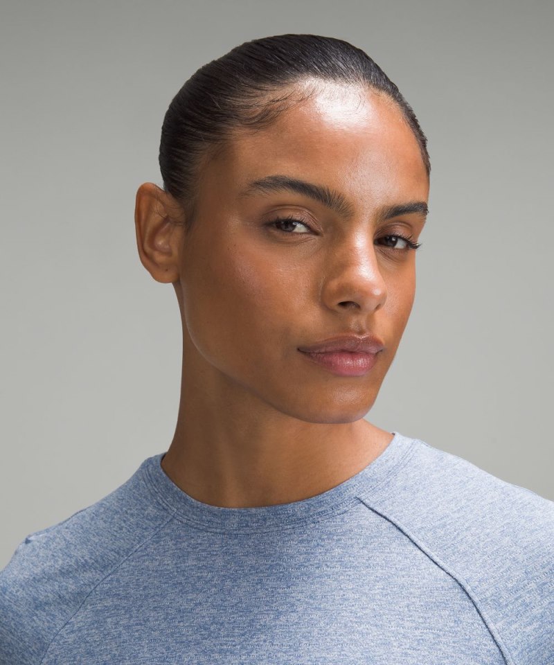 Lululemon License to Train Classic-Fit Long-Sleeve Shirt Heathered Oasis Blue Online Outlet Sale