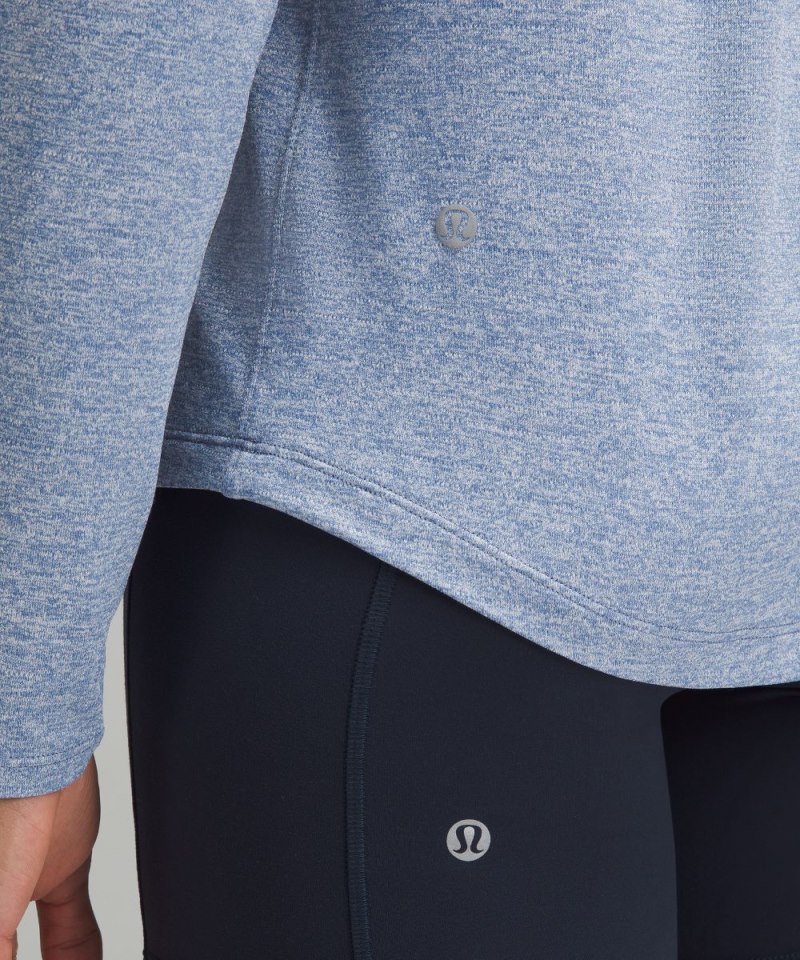 Lululemon License to Train Classic-Fit Long-Sleeve Shirt Heathered Oasis Blue Online Outlet Sale