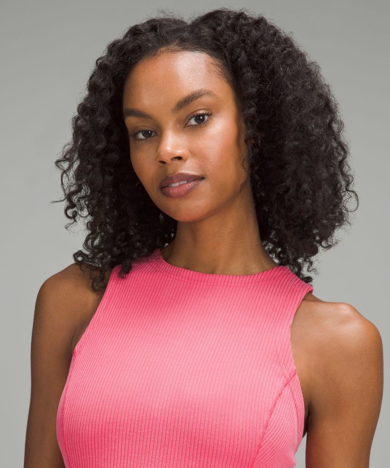 Lululemon Ribbed Softstreme Slim-Fit Tank Dress Glaze Pink Online Outlet Sale