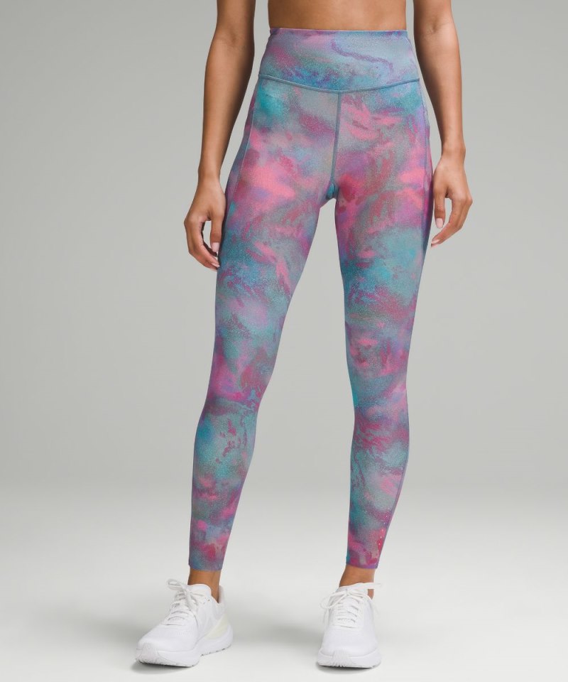 Lululemon Fast and Free High-Rise Tight 28” Pockets *Updated Hazy Afterglow Multi Online Outlet Sale