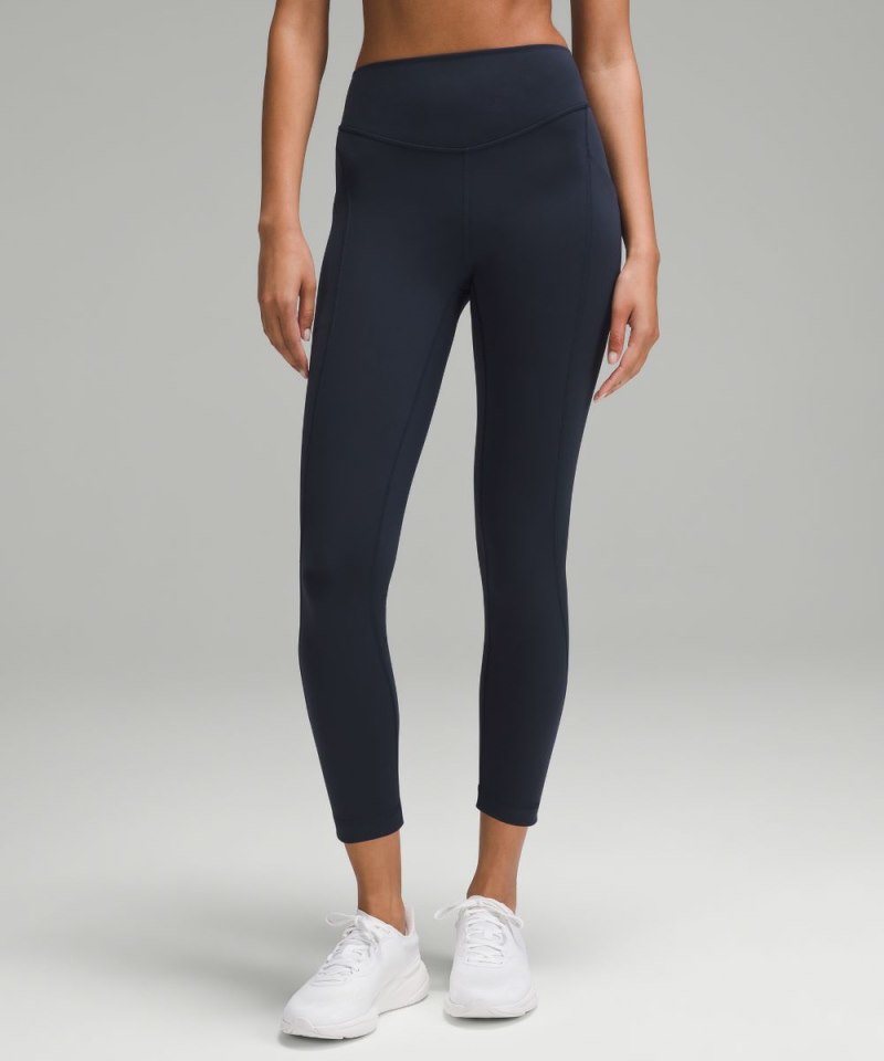 Lululemon Wunder Under SmoothCover Tight with Pockets 25" True Navy Online Outlet Sale