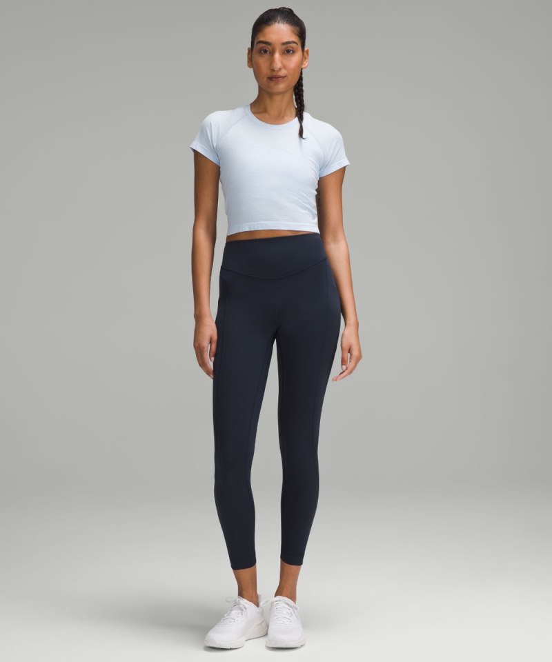 Lululemon Wunder Under SmoothCover Tight with Pockets 25" True Navy Online Outlet Sale