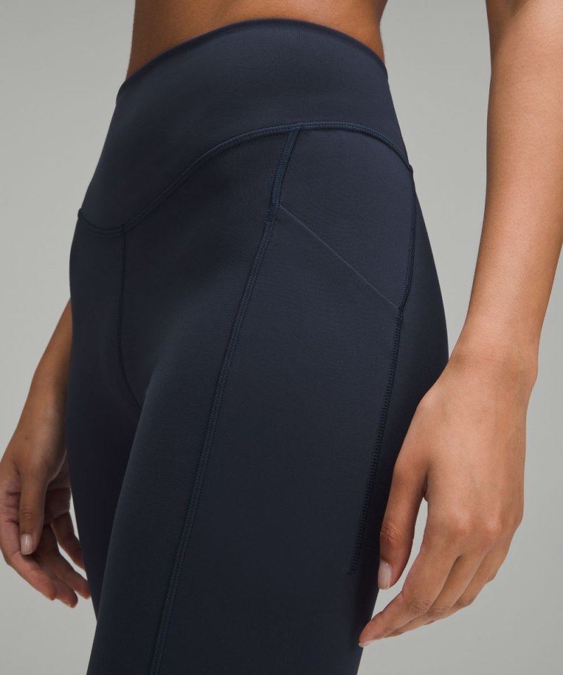 Lululemon Wunder Under SmoothCover Tight with Pockets 25" True Navy Online Outlet Sale