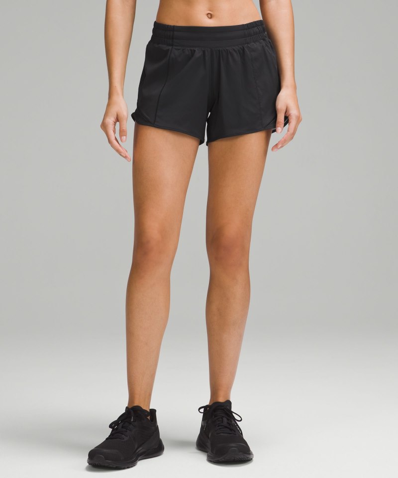 Lululemon Hotty Hot Low-Rise Lined Short 4" Black Online Outlet Sale