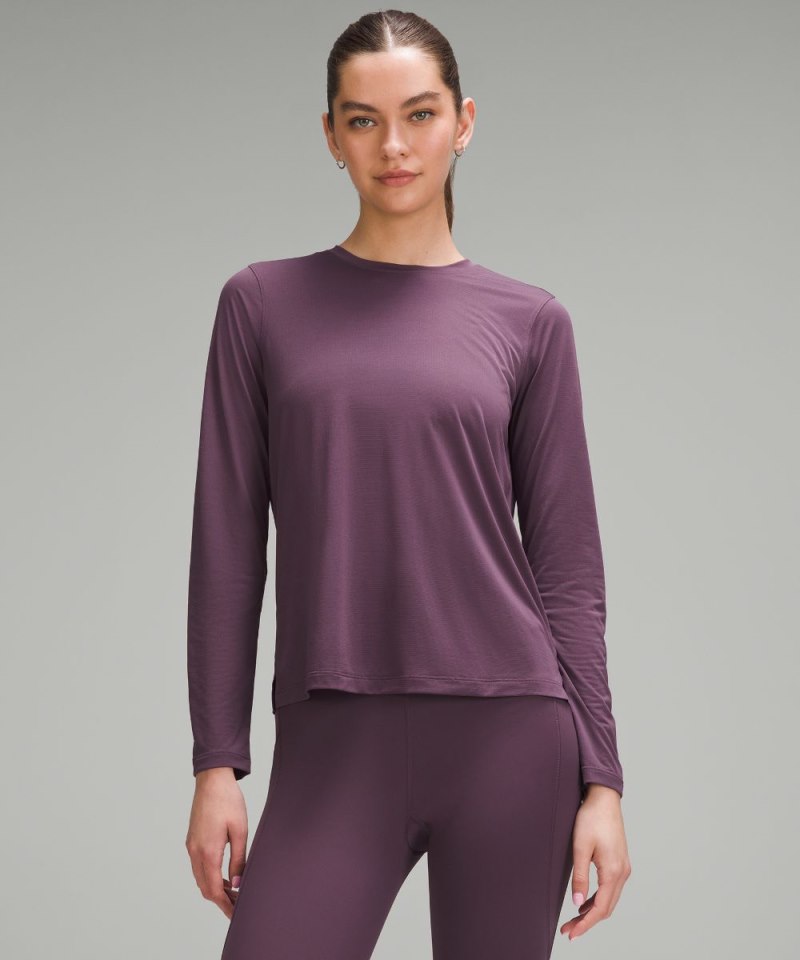 Lululemon Ultralight Hip-Length Long-Sleeve Shirt Grape Thistle Online Outlet Sale