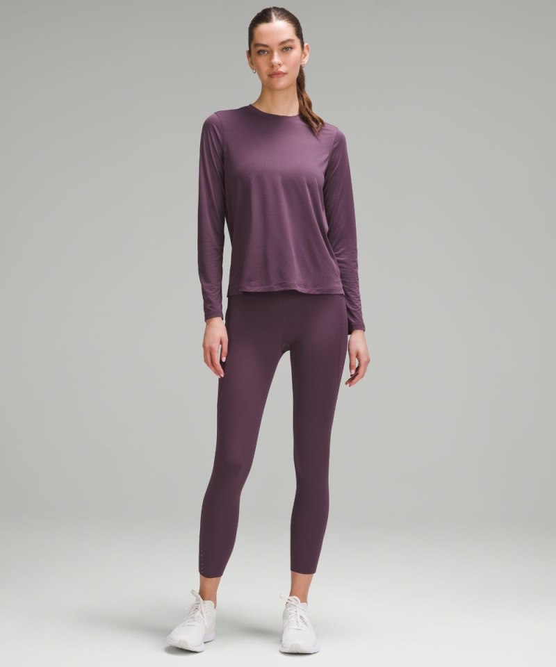 Lululemon Ultralight Hip-Length Long-Sleeve Shirt Grape Thistle Online Outlet Sale