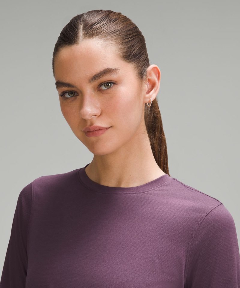 Lululemon Ultralight Hip-Length Long-Sleeve Shirt Grape Thistle Online Outlet Sale