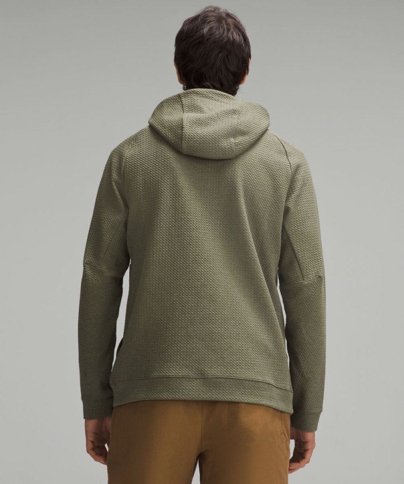 Lululemon Textured Double-Knit Cotton Hoodie Heathered Medium Olive / Black Online Outlet Sale