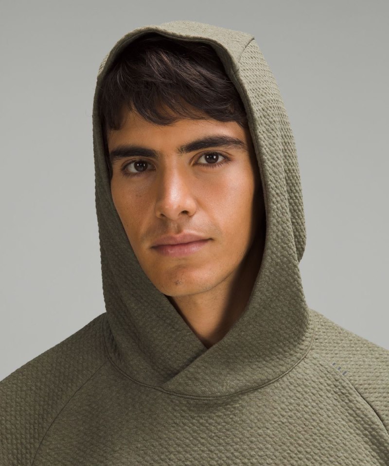 Lululemon Textured Double-Knit Cotton Hoodie Heathered Medium Olive / Black Online Outlet Sale
