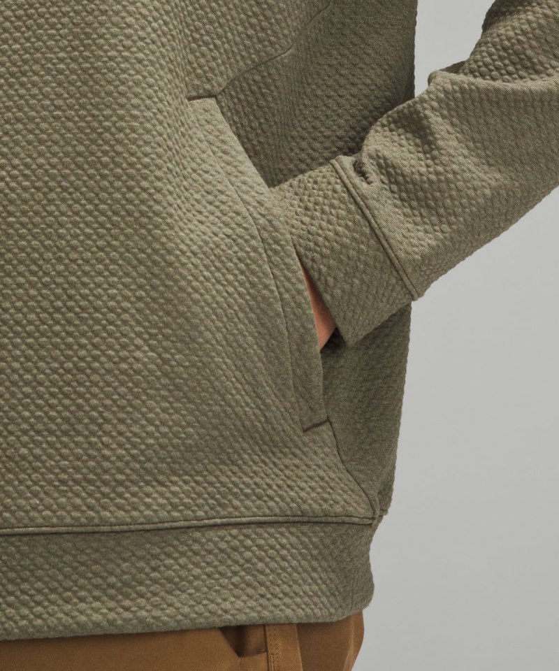 Lululemon Textured Double-Knit Cotton Hoodie Heathered Medium Olive / Black Online Outlet Sale