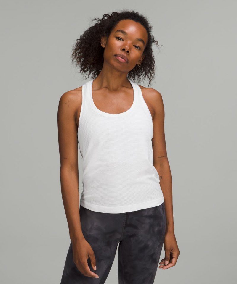 Lululemon Swiftly Tech Racerback Tank Top 2.0 *Race Length White / White Online Outlet Sale