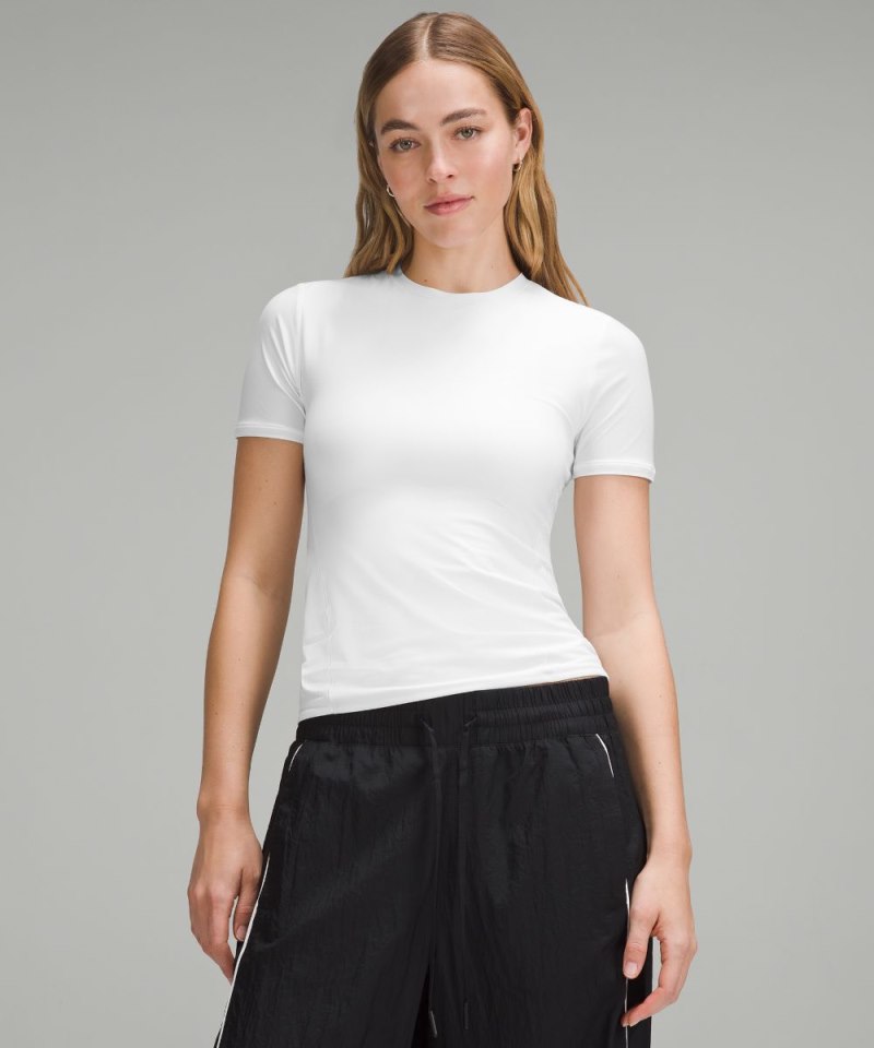 Lululemon Wundermost Ultra-Soft Nulu Hip-Length Crew Short-Sleeve Shirt White Online Outlet Sale