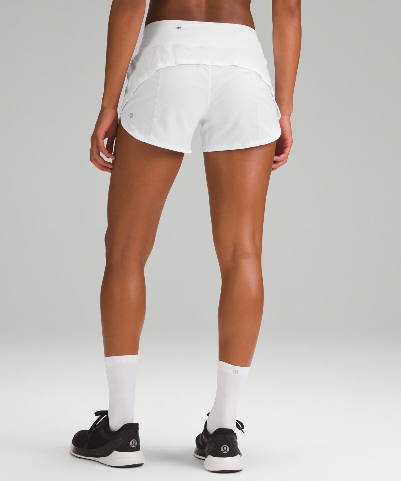 Lululemon Speed Up Mid-Rise Lined Short 4" White Online Outlet Sale