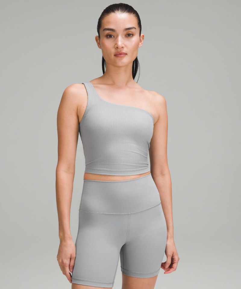Lululemon Ribbed Nulu Asymmetrical Yoga Tank Top Rhino Grey Online Outlet Sale
