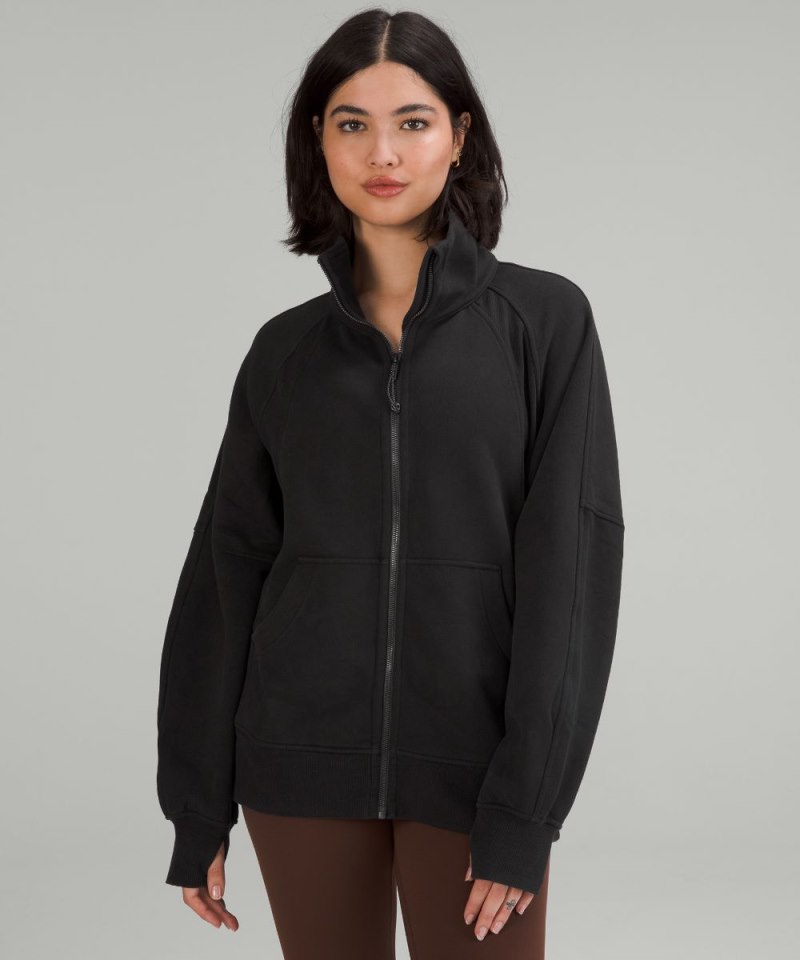 Lululemon Scuba Oversized Funnel-Neck Full Zip Black Online Outlet Sale