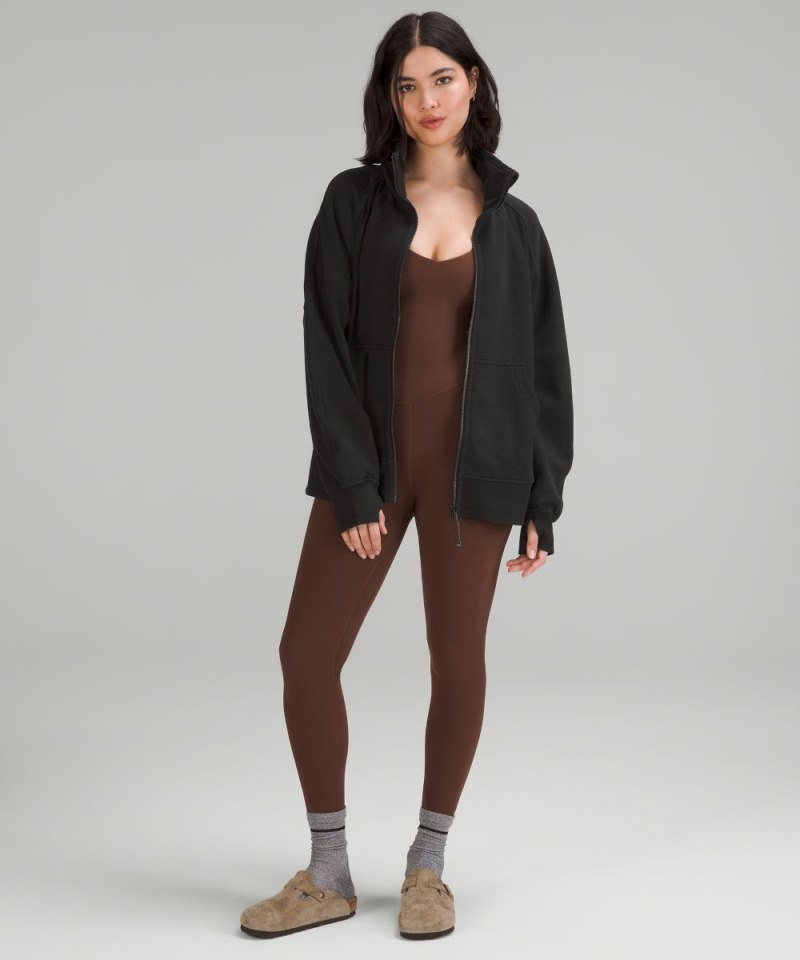 Lululemon Scuba Oversized Funnel-Neck Full Zip Black Online Outlet Sale