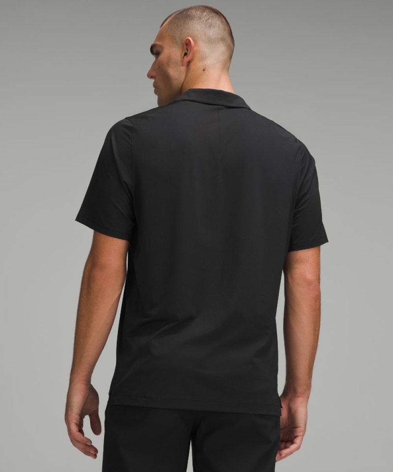 Lululemon Logo Sport Polo Short Sleeve Black Online Outlet Sale
