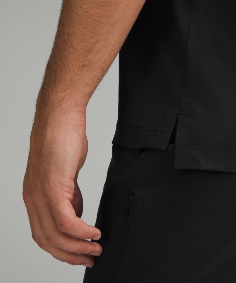 Lululemon Logo Sport Polo Short Sleeve Black Online Outlet Sale